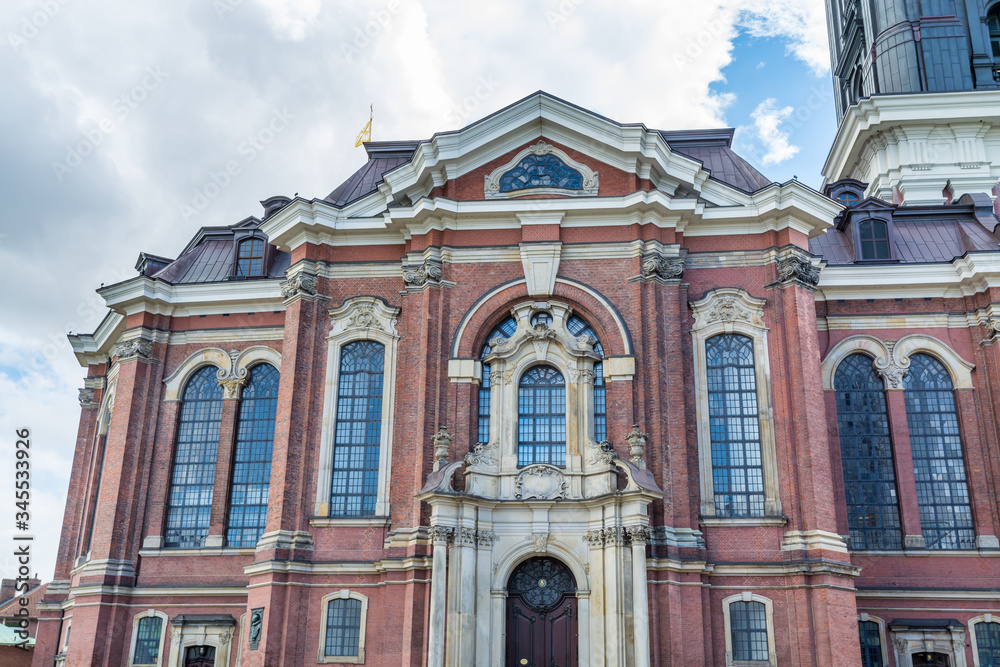 Building of Church of St. Michael, Hamburg, Germany. A landmark of the city and it is considered to be one of the finest Hanseatic Protestant baroque churches