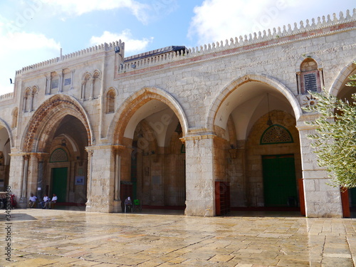 courtyard in front of holy Al Aksa Mosque on top of Temple Mount, Jerusalem, Israel, Near East