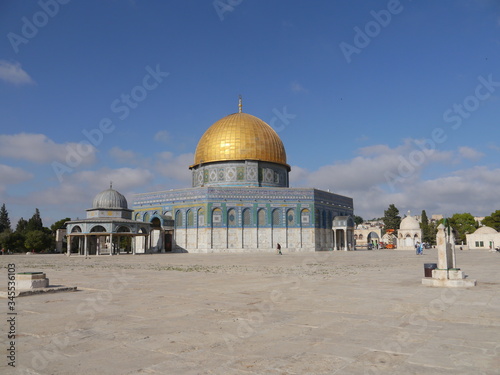 panoramic view on the iconic Dome of the Rock, Jerusalem, Israel, Near East 