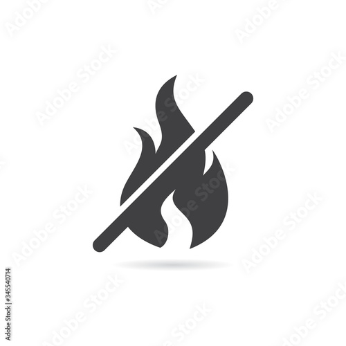 Vector Isolated No Fire or Flame Icon