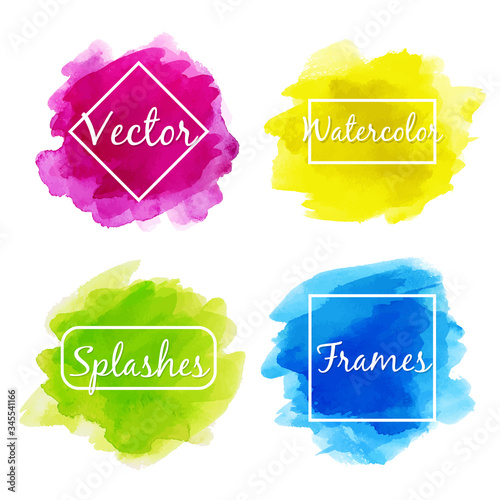 Vector Watercolor Splashes Frames