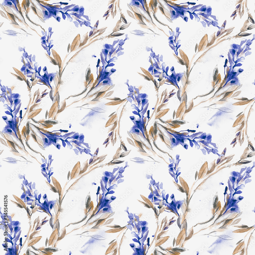 Floral Seamless Pattern. Watercolor Illustration.