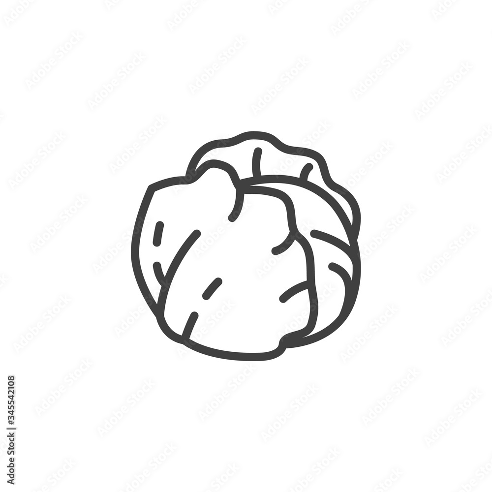 Fresh cabbage line icon. linear style sign for mobile concept and web design. Cabbage leaves outline vector icon. Symbol, logo illustration. Vector graphics Fresh cabbage line icon. linear style sign for mobile concept and web design. Cabbage leaves outline vector icon. Symbol, logo illustration. Vector graphics