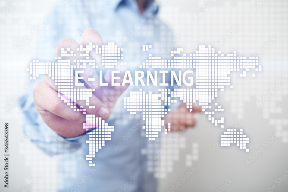 E-learning, International online education concept. Internet and technology. E-learning, International online education concept. Internet and technology.