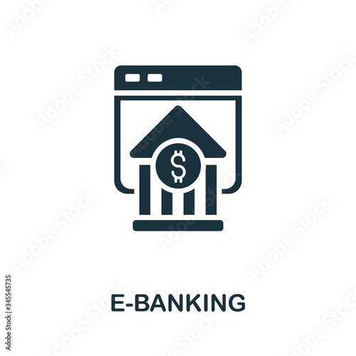E-Banking icon. Simple illustration from fintech industry collection. Creative E-Banking icon for web design, templates, infographics and more