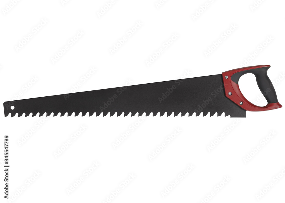 Aerated concrete saw with red handle isolated on white background
Aerated concrete saw with red handle isolated on white background