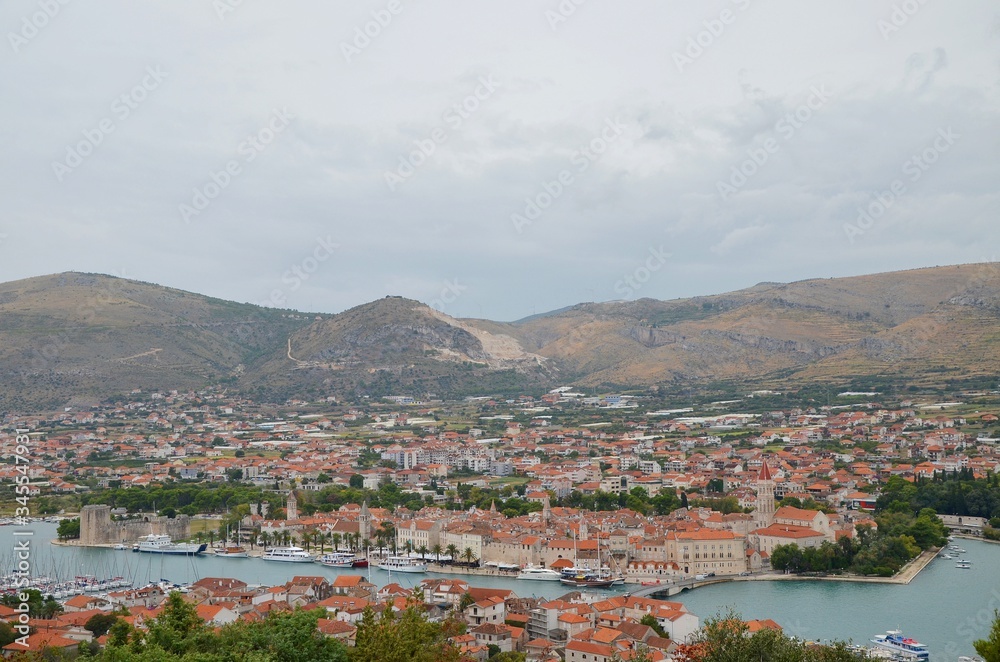 Obraz premium Aerial view of Trogir town, Croatia