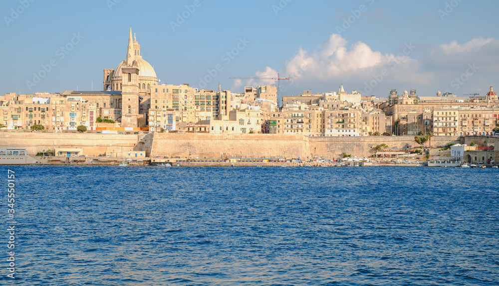 View over the Valletta city from Marsans Harbour, Sliema, Malta View over the Valletta city from Marsans Harbour, Sliema, Malta