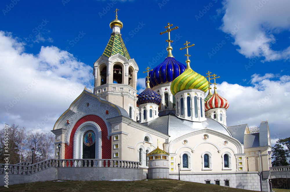 MOSCOW, RUSSIA - March, 2019: Church of the Holy Prince Igor of Chernigov located in the suburban village of Peredelkino