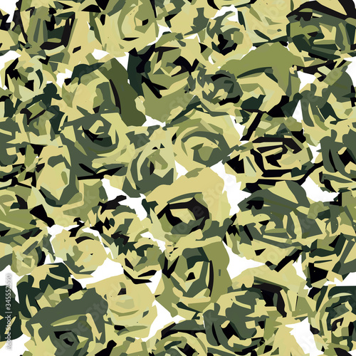 Camouflage seamless pattern. Green vector