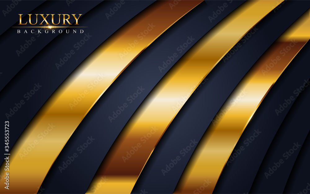 Abstract luxury navy background design with golden lines. Abstract luxury navy background design with golden lines.