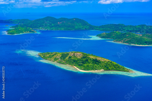 Aerial view of the paradise coast of Busuanga island with beautiful beaches, Coron, Philippines © Simon Dannhauer