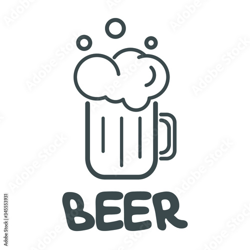 vector glass of beer on a white background
