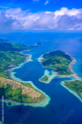 Aerial view of the paradise coast of Busuanga island with beautiful beaches  Coron  Philippines
