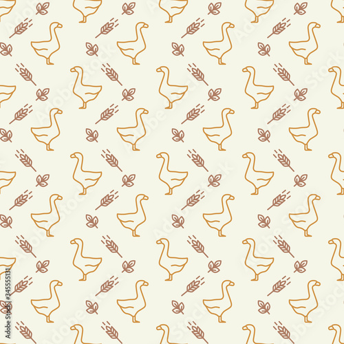 Fototapeta Naklejka Na Ścianę i Meble -  Farming and agriculture icons pattern. Farm animals seamless background. Seamless pattern vector illustration