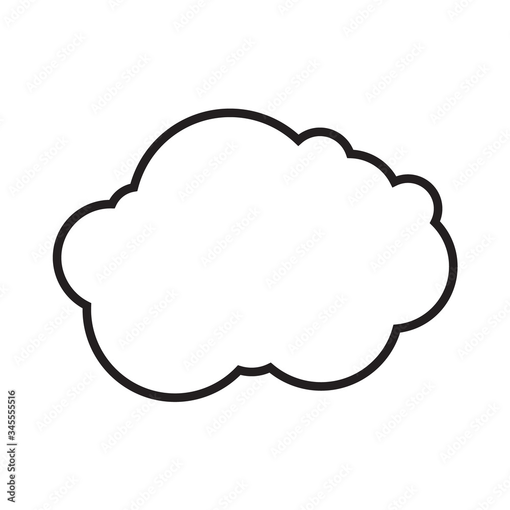 Cloud sign. Black pictogram. Illustration in line art style. Vector Cloud sign. Black pictogram. Illustration in line art style. Vector