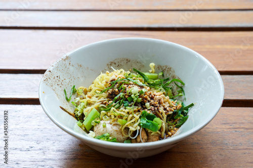 KUAYTIAW REUA. Thai noodle soup Local food in Thailand that can be eaten in general is delicious and cheap, Braised pork noodles,Thai food.