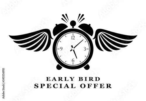 Early bird special offer abstract pictogram