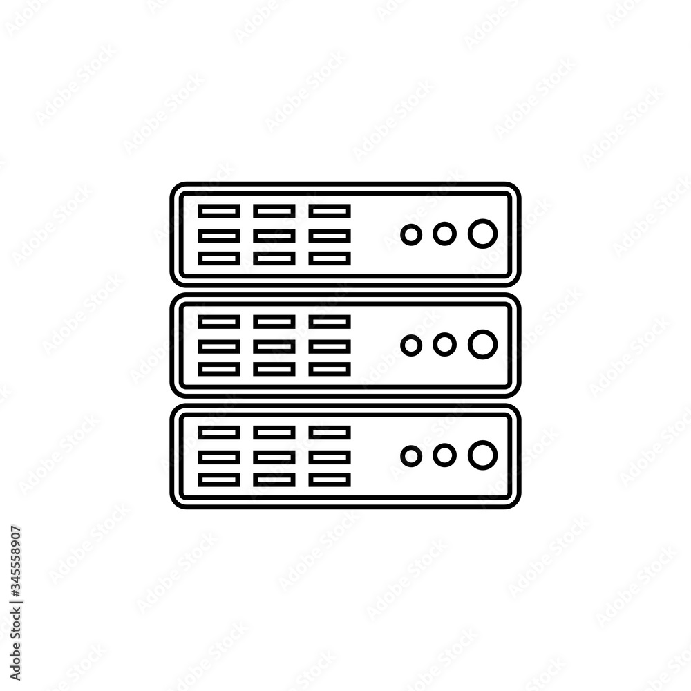 Server vector icon on white background Server vector icon on white background