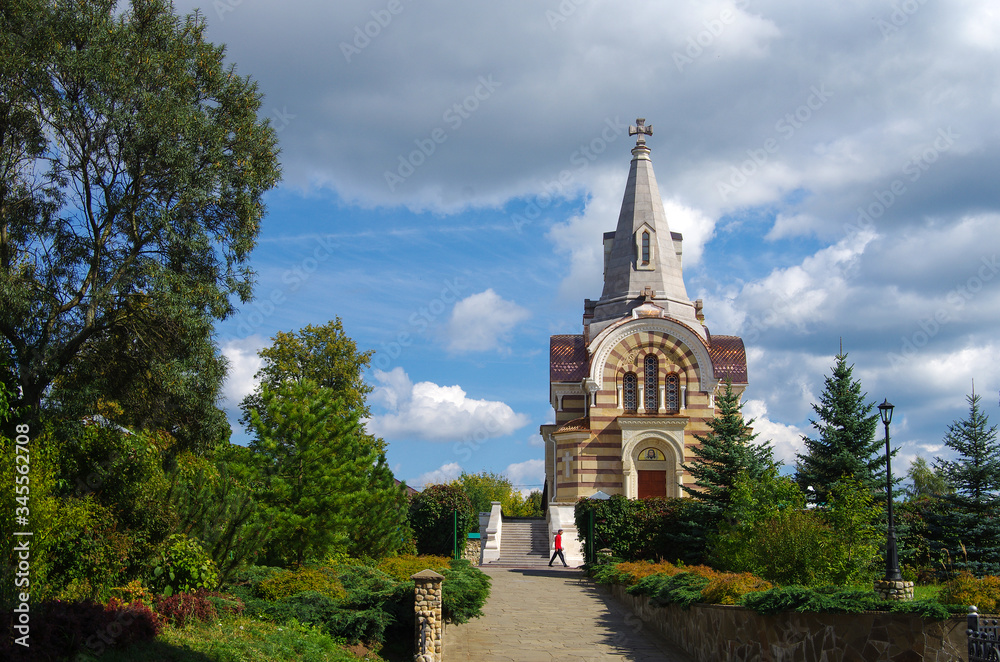 SERPUKHOV, RUSSIA - September, 2019: Vysotsky Monastery is a walled Russian Orthodox monastery