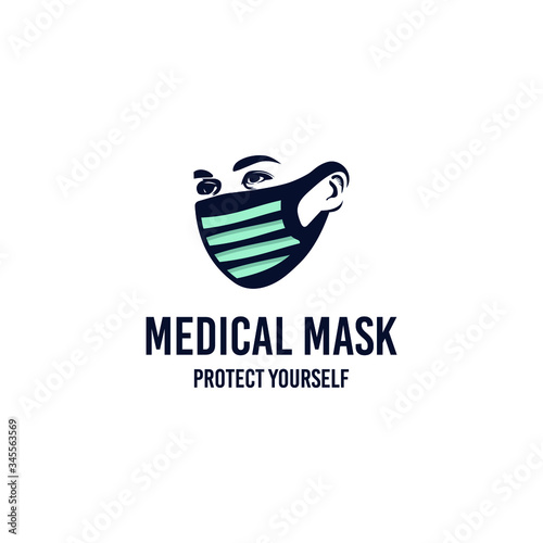 Mask a medical logo design. Awesome modern mask logo. A mask medical logotype. photo