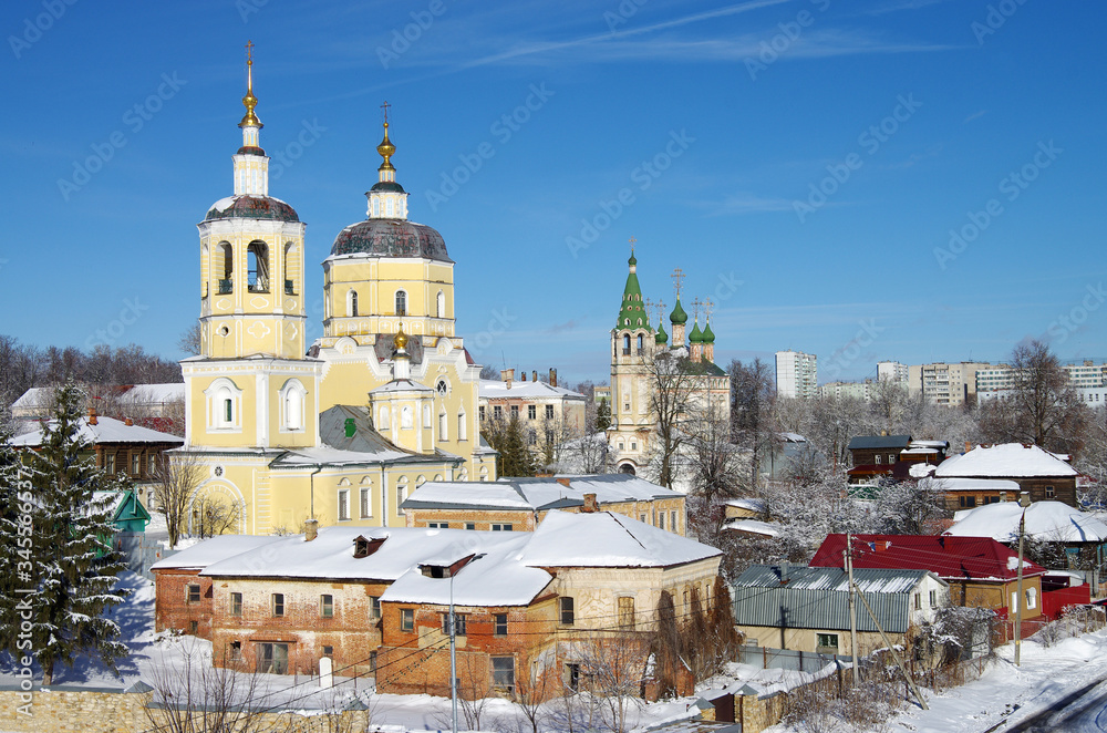 SERPUKHOV, RUSSIA - February, 2019: View of the Church of the Prophet Elijah