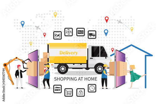 Online shopping with good logistic and transportation via delivery by car