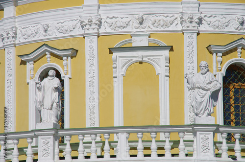 MOSCOW  REGION, VILLAGE PODMOKLOVO, RUSSIA - March, 2019: Church of the Nativity of the Virgin is a bright example of Italian Baroque