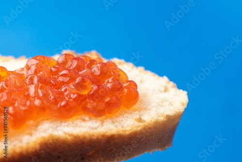 red caviar on white bread