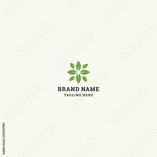 Flower Leaf logo template design in Vector illustration and logotype