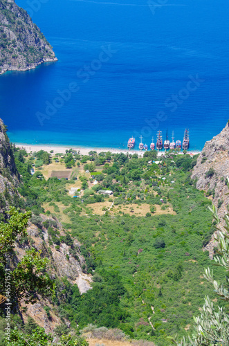 Butterfly Valley is a valley in Fethiye district of Mugla Province, Faralia, Turkey