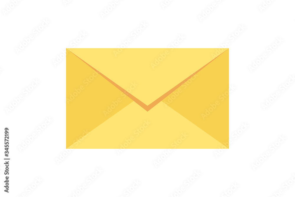 Cartoon yellow envelope on white. Full Isolated. Vector design. Cartoon yellow envelope on white. Full Isolated. Vector design.