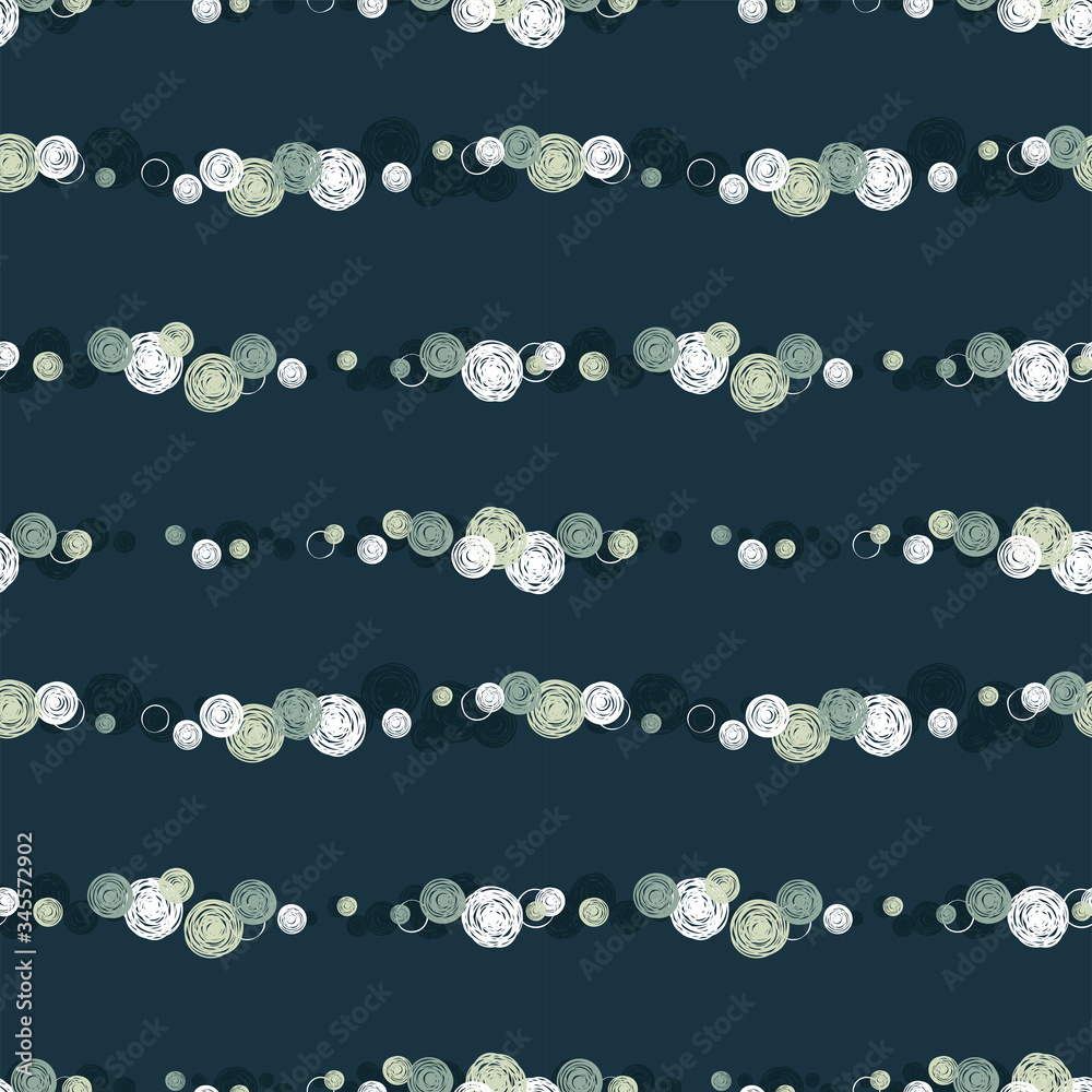 Fototapeta premium Cute hand drawn doodle circles seamless pattern, abstract and modern background, great for textiles, banners, wallpapers, wrapping - vector design