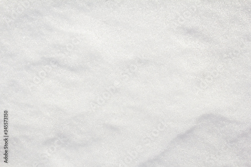 Closeup white blank snow surface with thin ice crust texture background. Copy space for text.