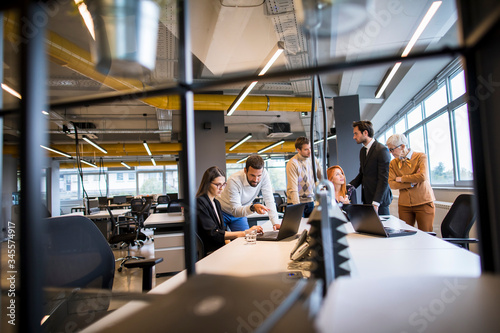 Business people working in the modern office