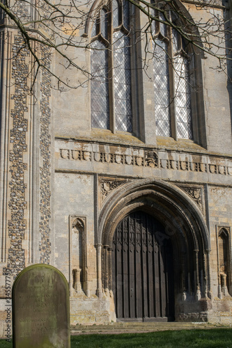 Wymondham Abbey parish church. Ancient benedictine priory religious building entrance photo