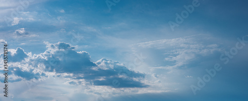 Cloudy blue sky panoramic shot web banner