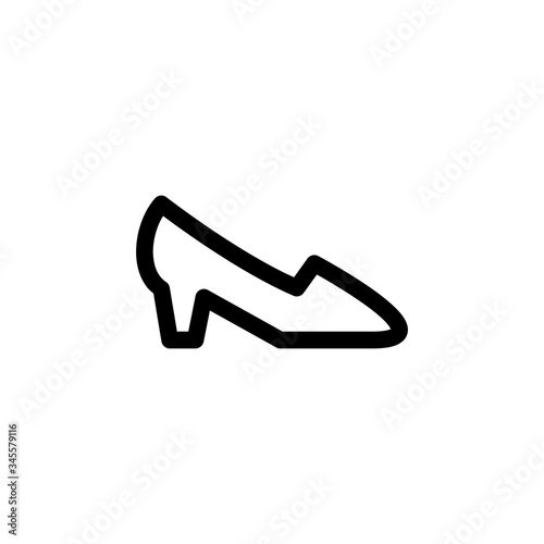 High Heels Shoes Outline Icon Logo Vector Illustration 