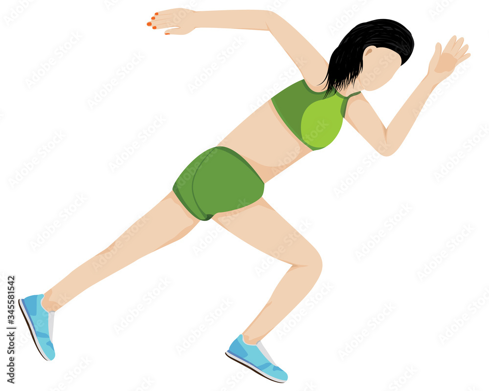 isolated runner woman on white background vector design