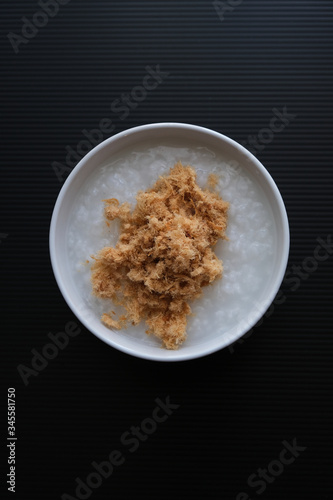 Congee with Pork Floss Flat Lay View