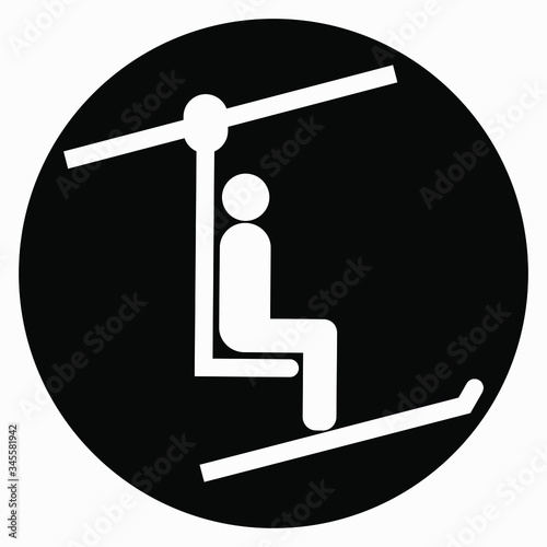 New chairlift vector icon on white background.Commercial line vector icon for websites and mobile minimalistic flat design.