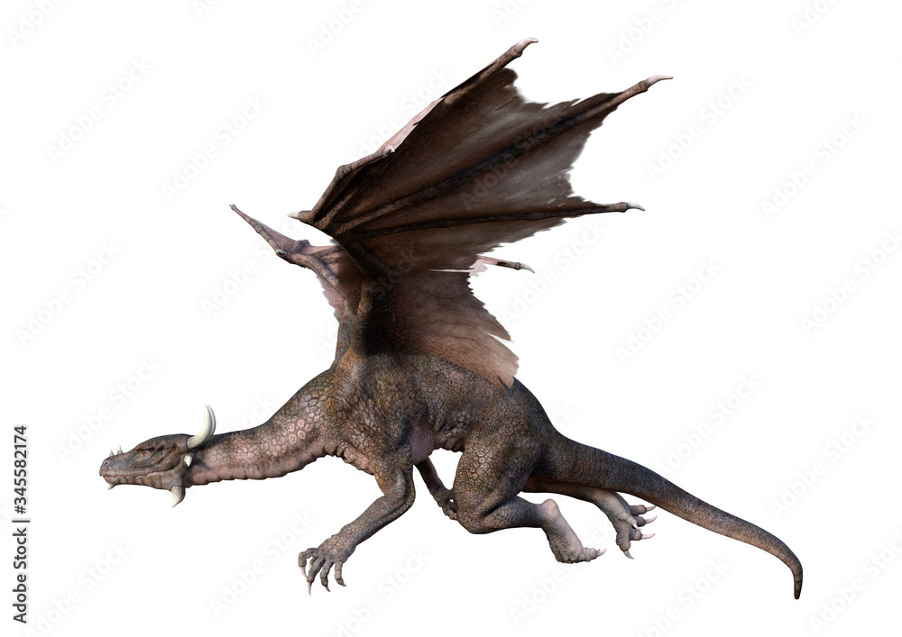 3D Rendering Fairy Tale Dragon on White 3D Rendering Fairy Tale Dragon on White