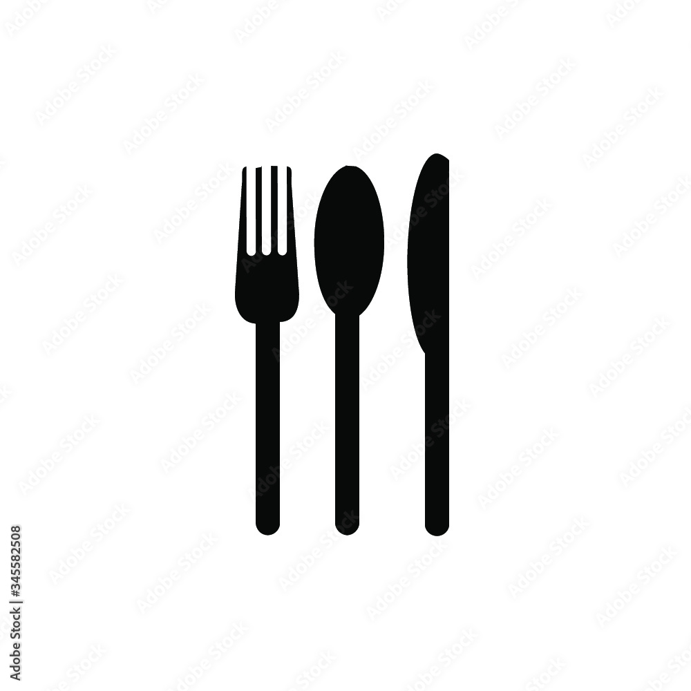 Fork, knife and spoon icon Fork, knife and spoon icon