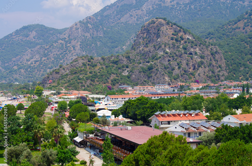 Oludeniz, Turkey - June, 2019: View of the city in summer day
