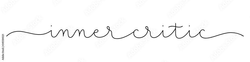 INNER CRITIC black vector monoline calligraphy banner with swashes INNER CRITIC black vector monoline calligraphy banner with swashes