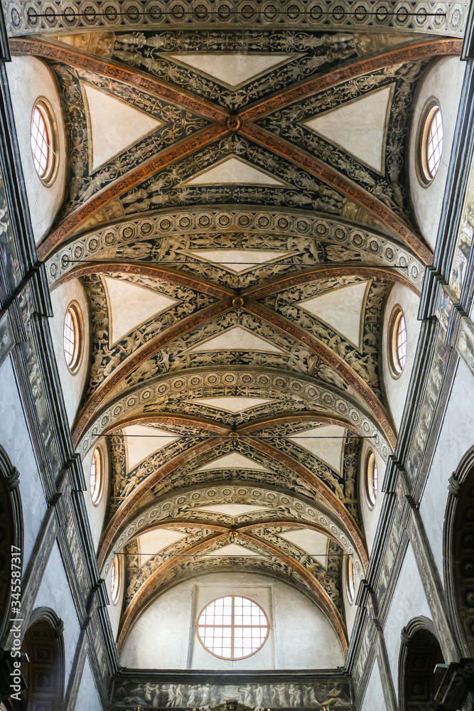 Parma, Italy. Interiors of catholic church (Chiesa di San Giovanni Evangelista).
