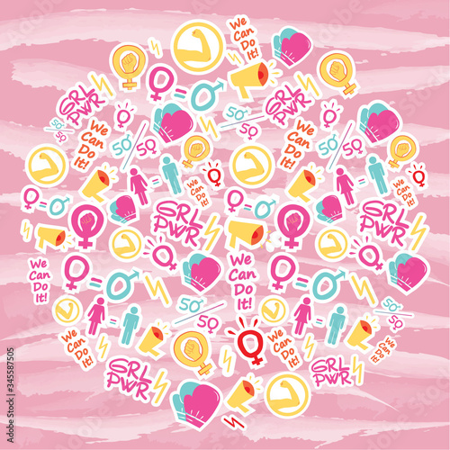 Vector pattern femenism illustration.