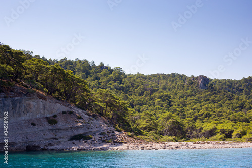 Kemer, Turkey / 08-28-2019. View of the mountains of Kemer.