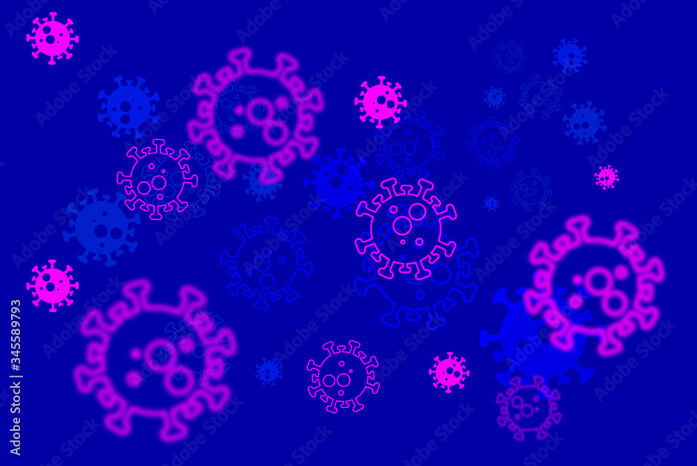 Bright texture with covid-19 symbol, copy space Bright texture with covid-19 symbol, copy space
