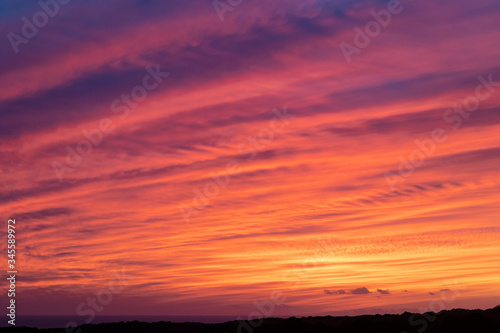 Mediterranean sunset in the sky